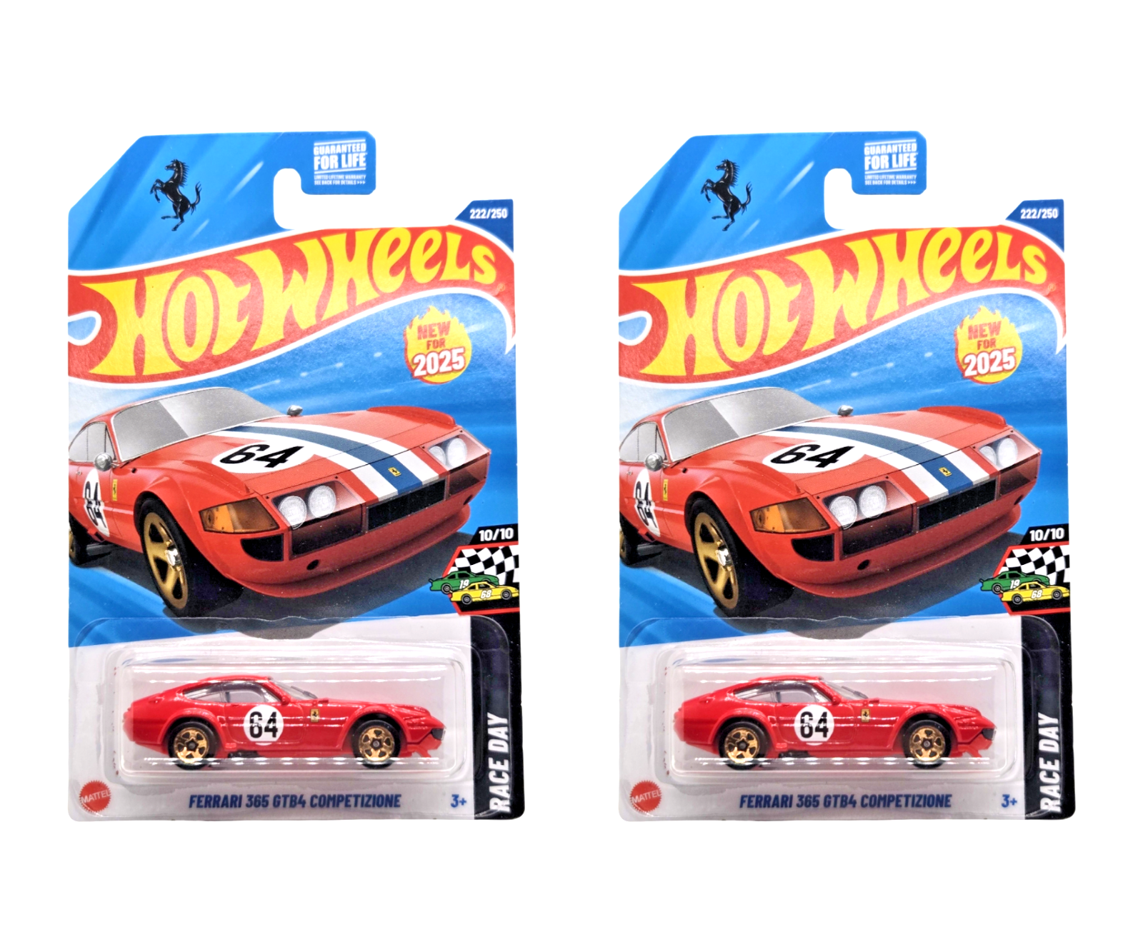 2025 Hot Wheels Ferrari 365 GTB4 Competizione #222 Red - Set