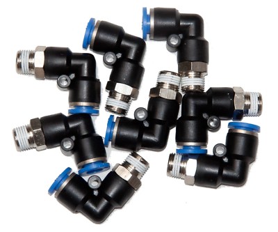 10 Pieces  pneumatic 1/4'' Tube x 1/8'' NPT Male Swivel L push to connect  fitting