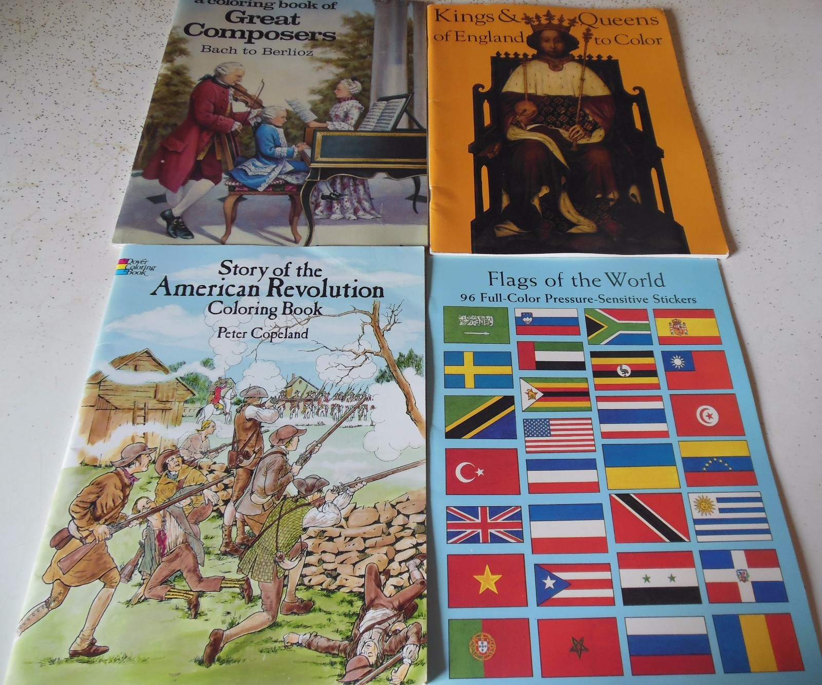 Dover/Bellerophon Coloring/Activity 21 Book Lot-Homeschool Education History Art