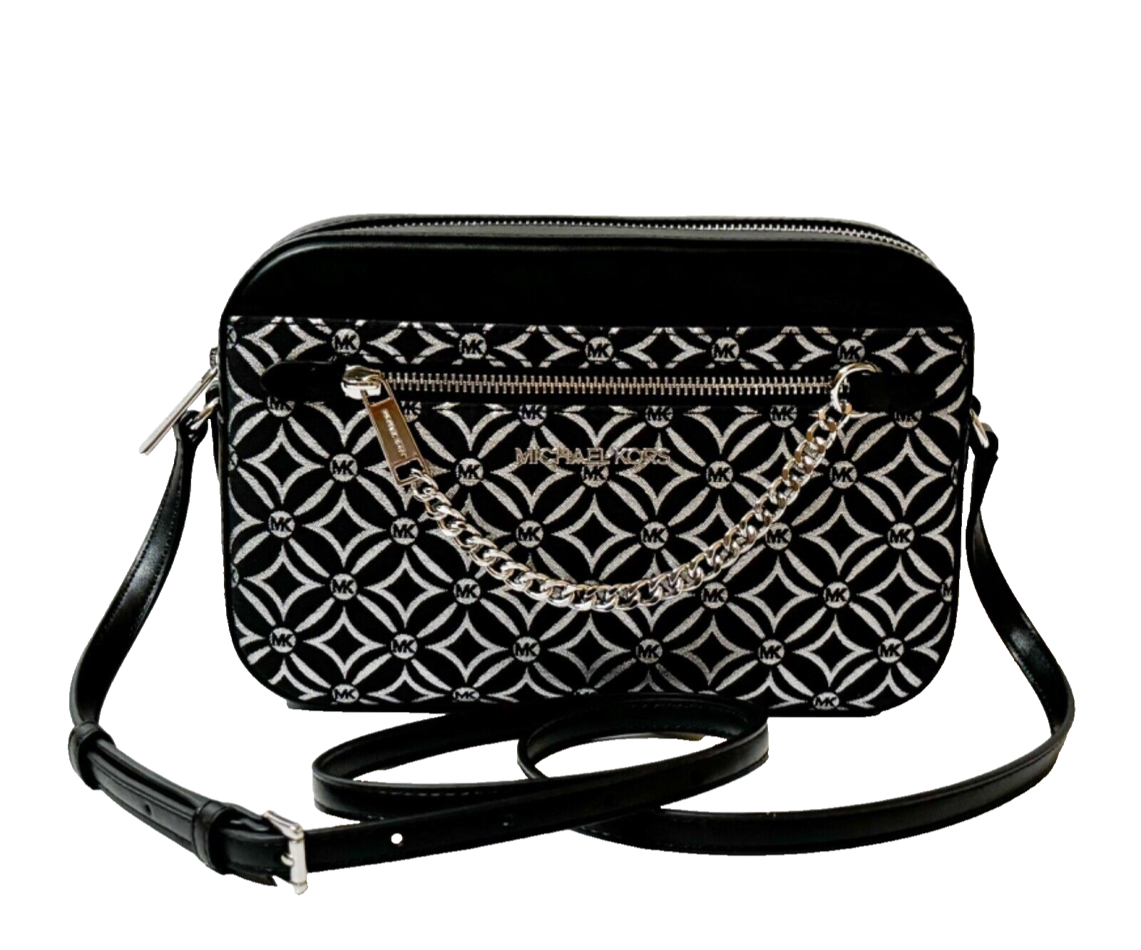 MICHAEL KORS JET SET ITEM CHAIN CROSSBODY BAG GRAPHIC LOGO