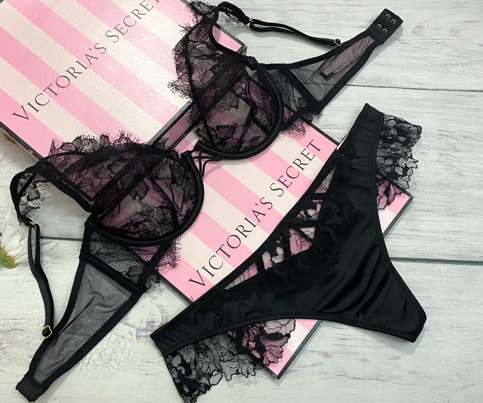 

Victoria s Secret LUXE LINGERIE Кружевной Удлиненный Деми Бюстгальтер Без Подкладки Черный