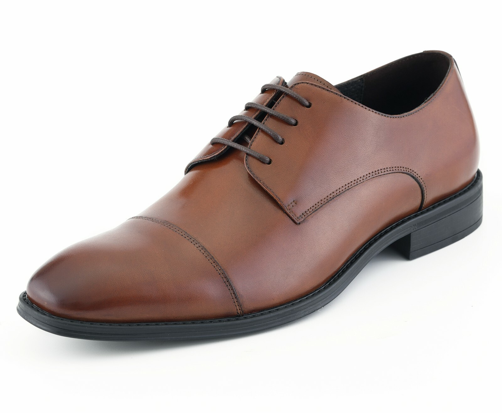 Men s Dress Shoes Genuine Leather Cap Toe Oxfords Lace Up Mens Dress Shoes eBay