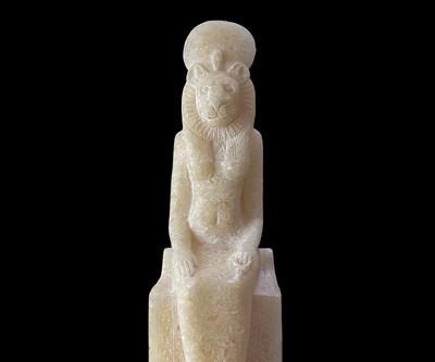 Ancient Egyptian Goddess Sekhmet Statue from Alabaster Stone , Goddess Statue