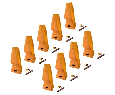 9 Heavy Duty Abrasion Loader Bucket Teeth w/Pins, Fits Cat J250 - 9N-4253