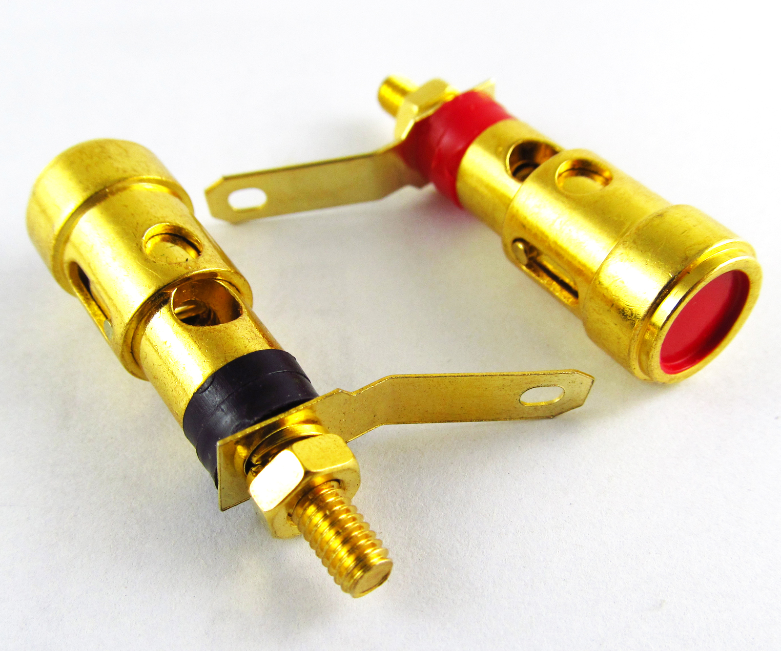 10pcs Gold Speaker AMP Terminal Binding Post Spring Loaded Type Red and