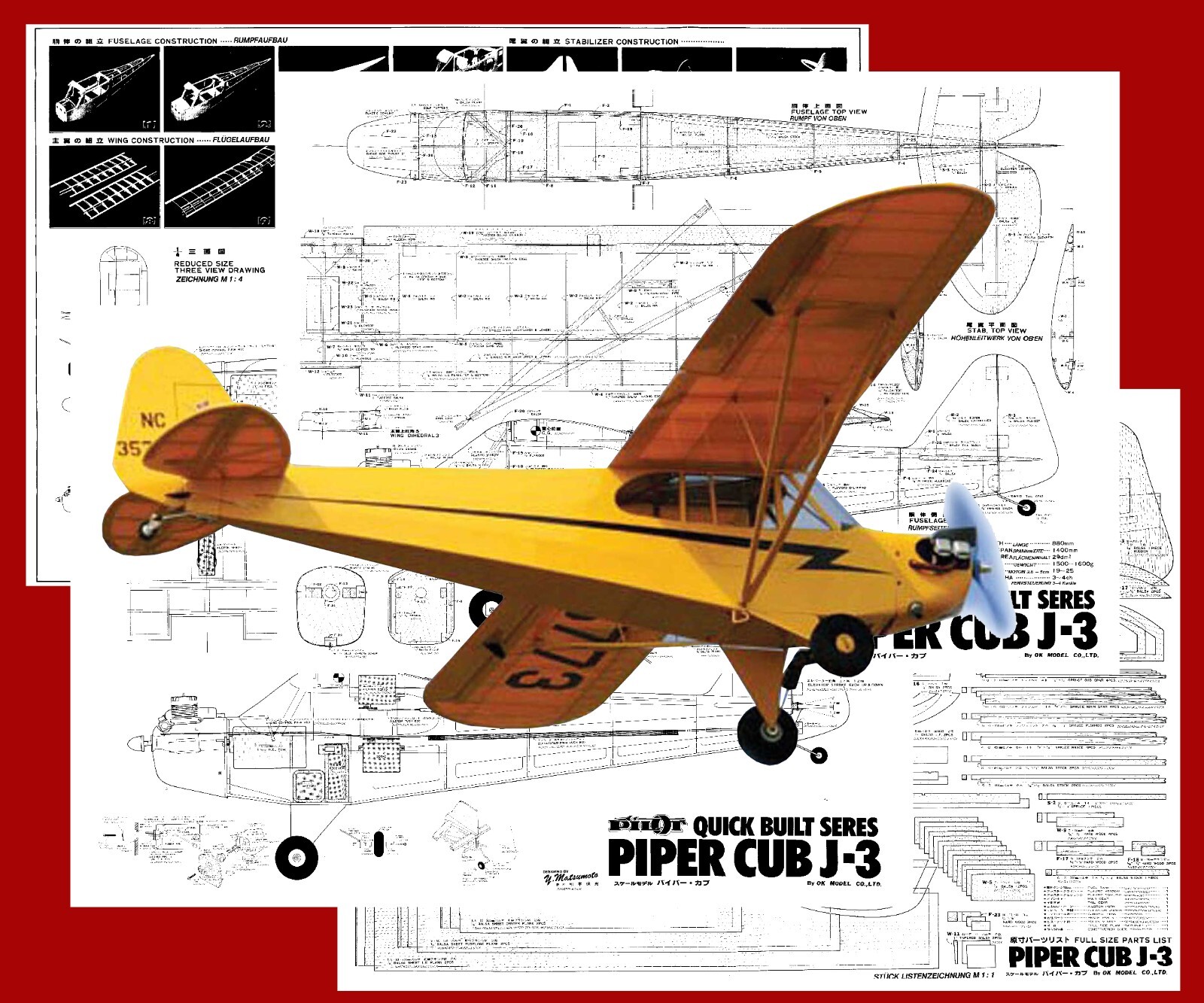 OK MODEL 電動 PIPER J-3 CUB Ok Pilot Model Airplane Plans (RC): Piper Cub J-3 56