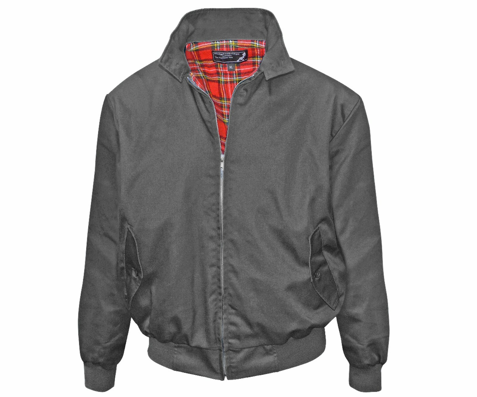 Heavy KB Grey England-Style Jacket Tartan Lined Punk