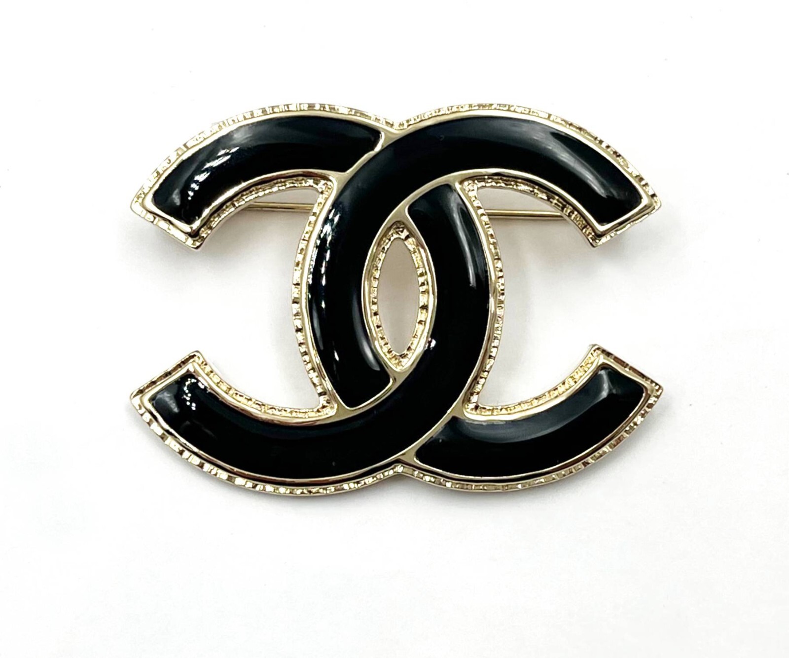 Chanel Brand New Classic Gold CC Frame Black Brooch | eBay Chanel Brand New Classic Gold CC Frame Black Brooch | eBay