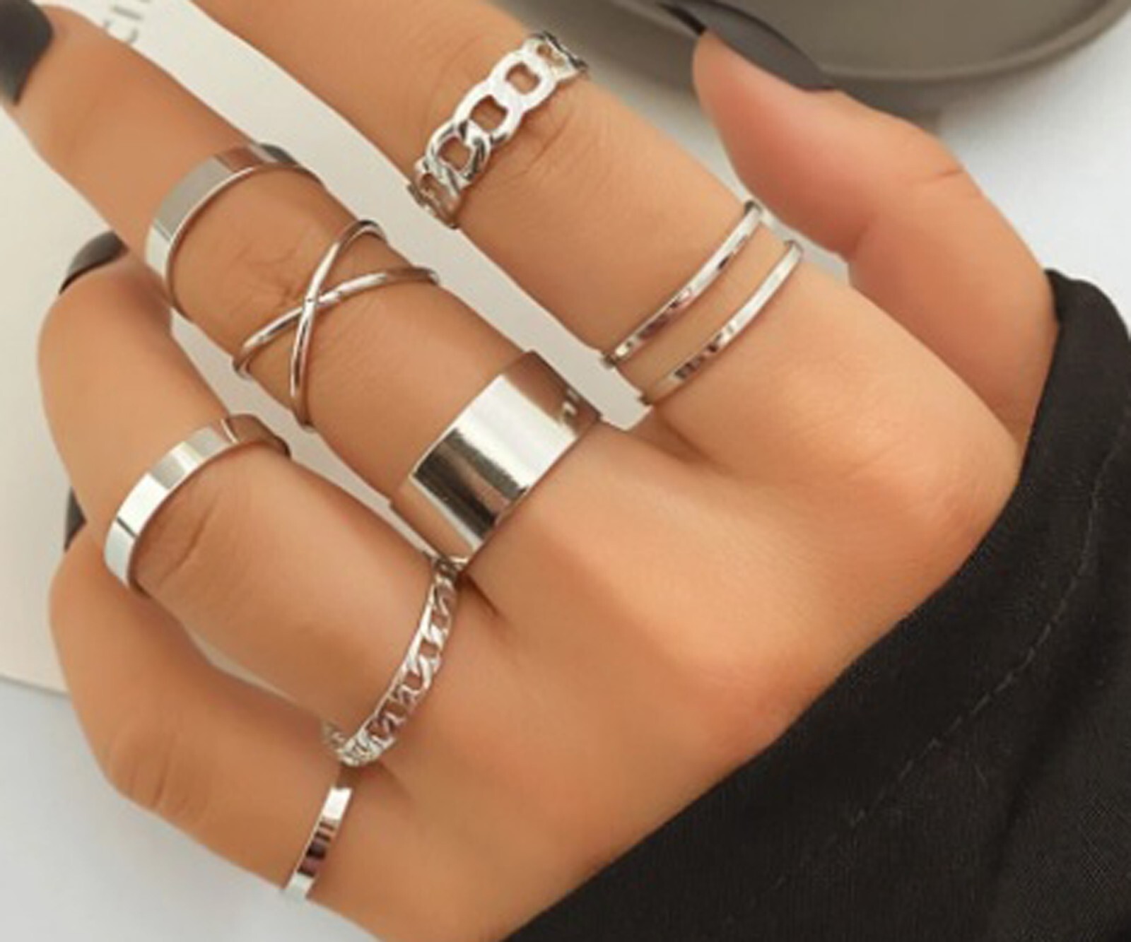 【ONE ENOUGH】 MIKRO FIVE RINGS SET(925 Silver) Mikro Five Rings Set / 925Silver