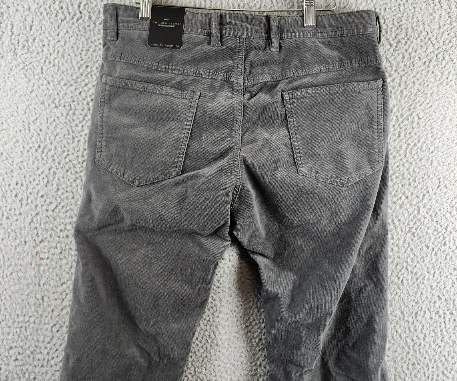 The Men's Store at Bloomingdale's Tailored Fit Corduroy Pants Men's 33Wx34L Gray - Picture 13 of 15