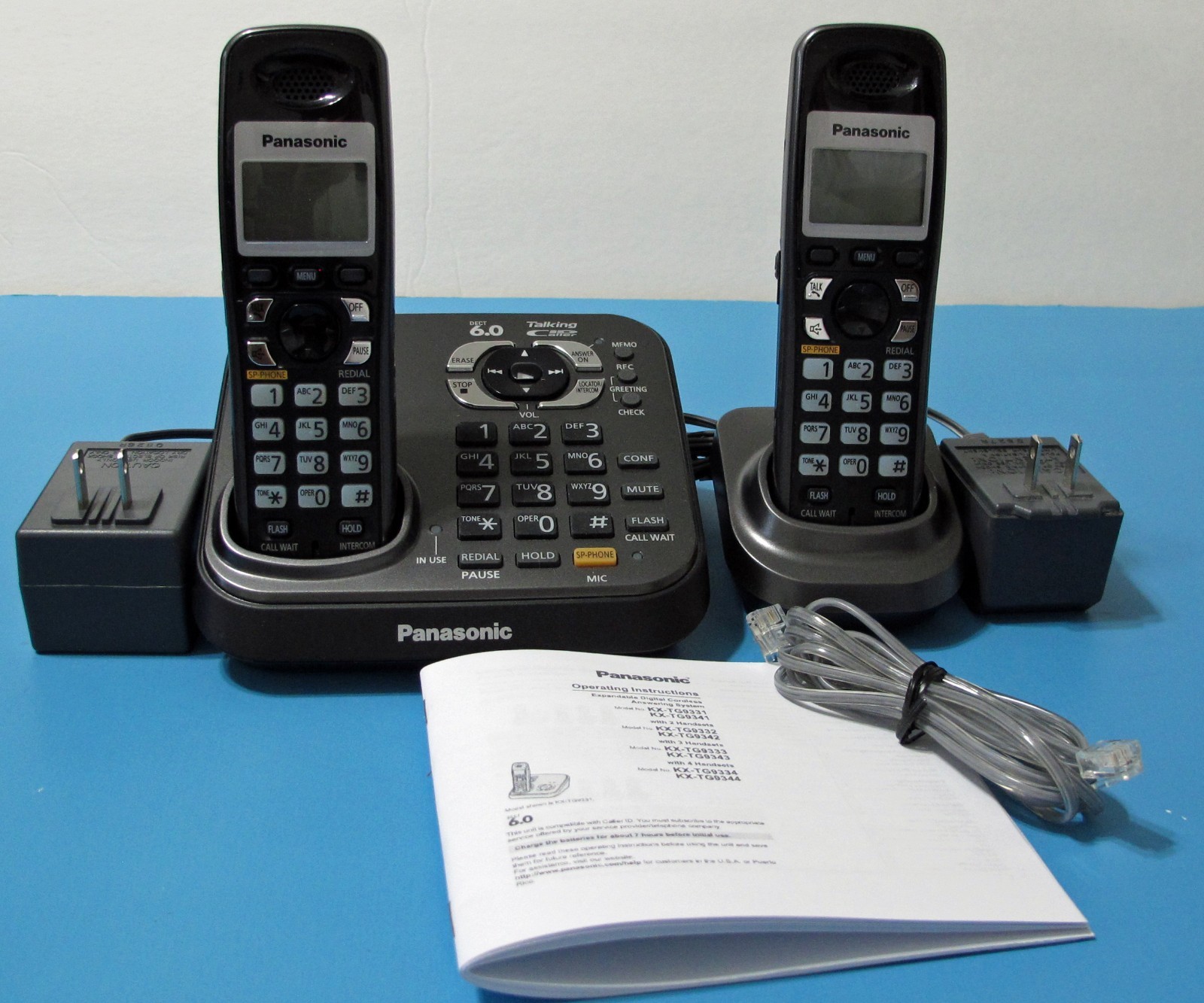 Panasonic KX-TG9341T  Answering System- 2 Handsets Talking Caller ID- SPKR Phone