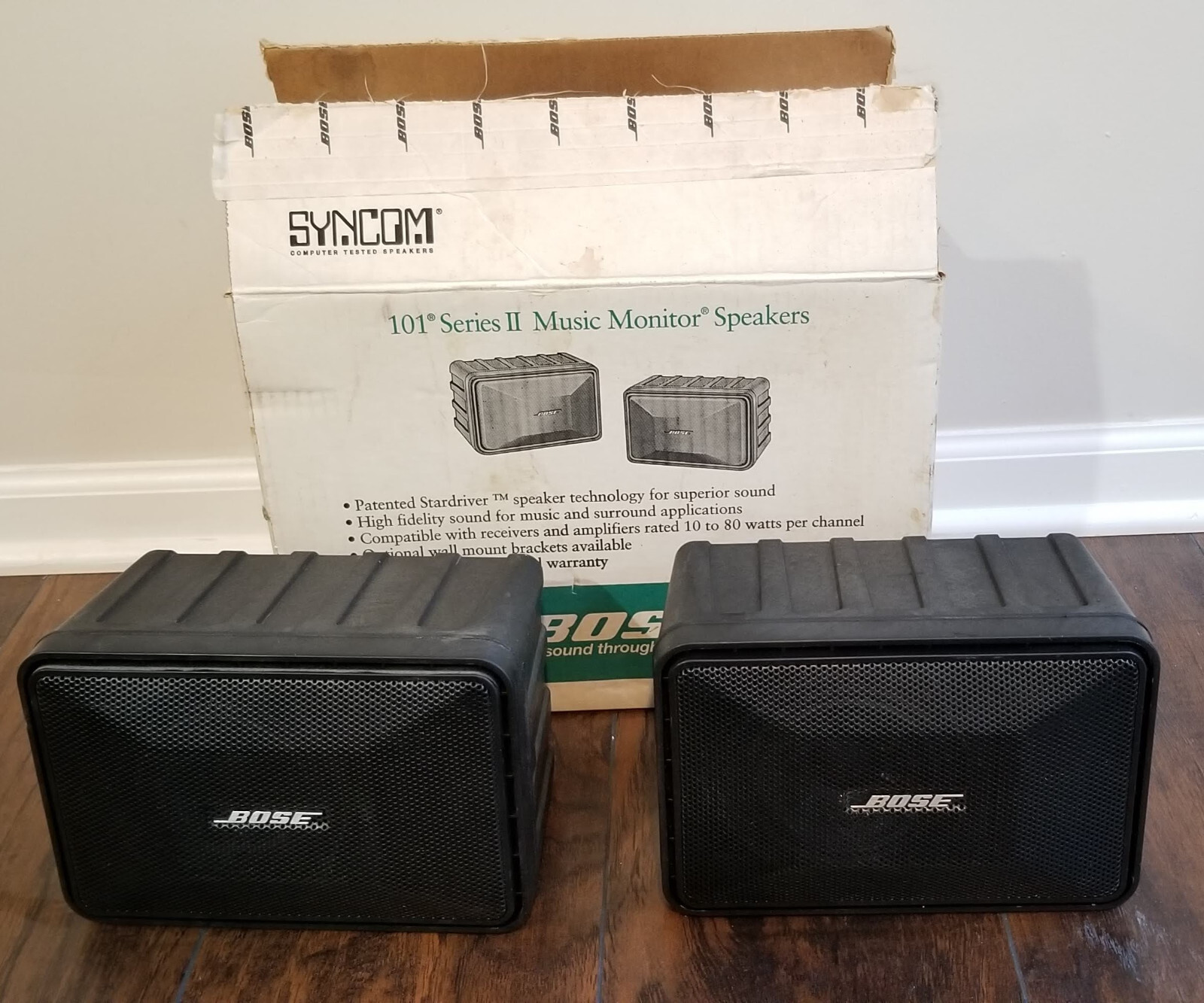 Bose Model 101 Series II Music Monitor Black Speakers Set of 2 Outdoor