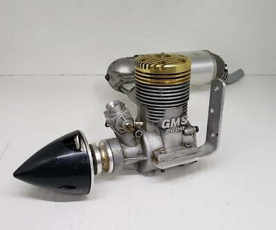 GMS 2000 120 2 Stroke R/C Airplane Engine, GMS Muffler includes Spinner
