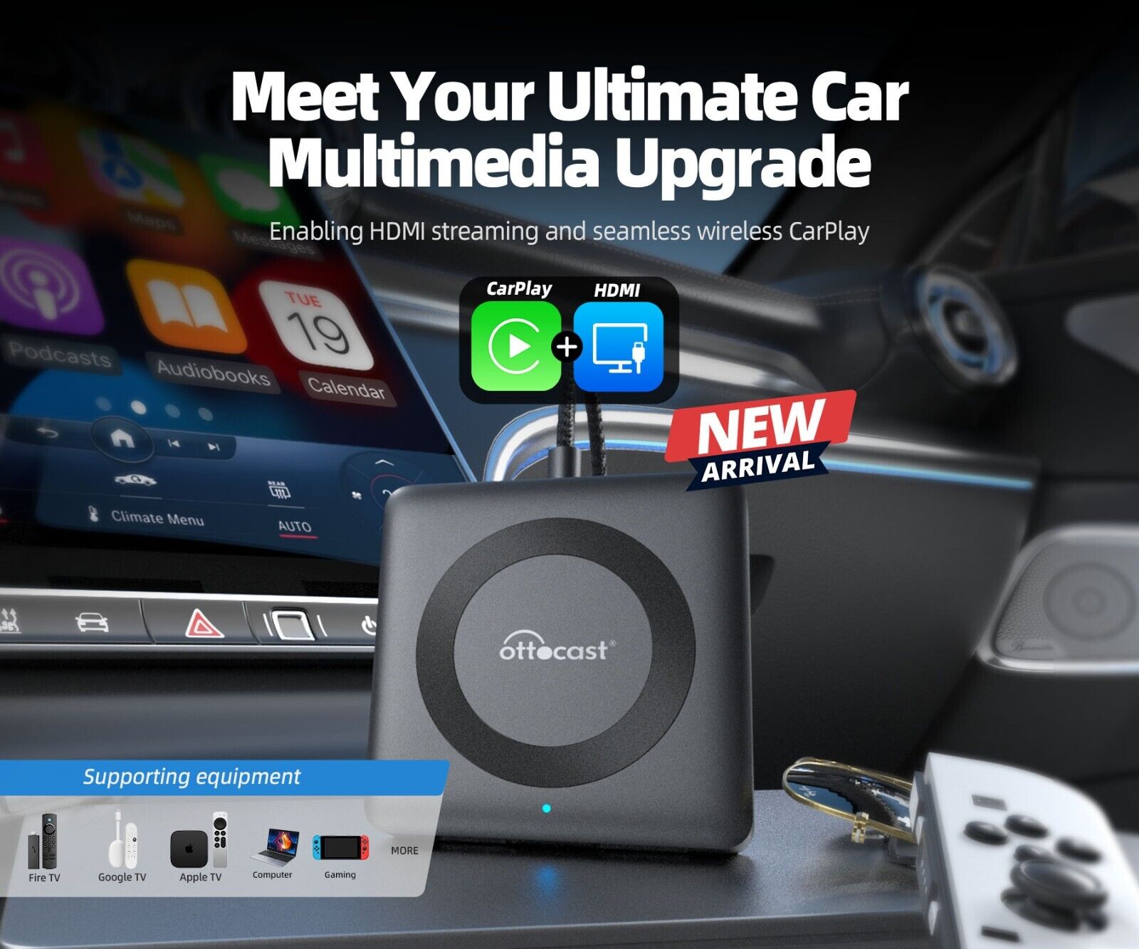 Ottocast Car TV Mate Pro Convert TV Stick to Screen & Wired to Wireless Carplay Ottocast Car TV Mate Pro Convert TV Stick to Screen & Wired to Wireless Carplay