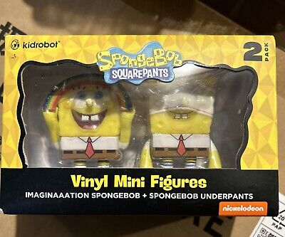 SpongeBob Vinyl Mini 3-Inch KidRobot Imaginaaation & Underpants SpongeBob 2 Pack