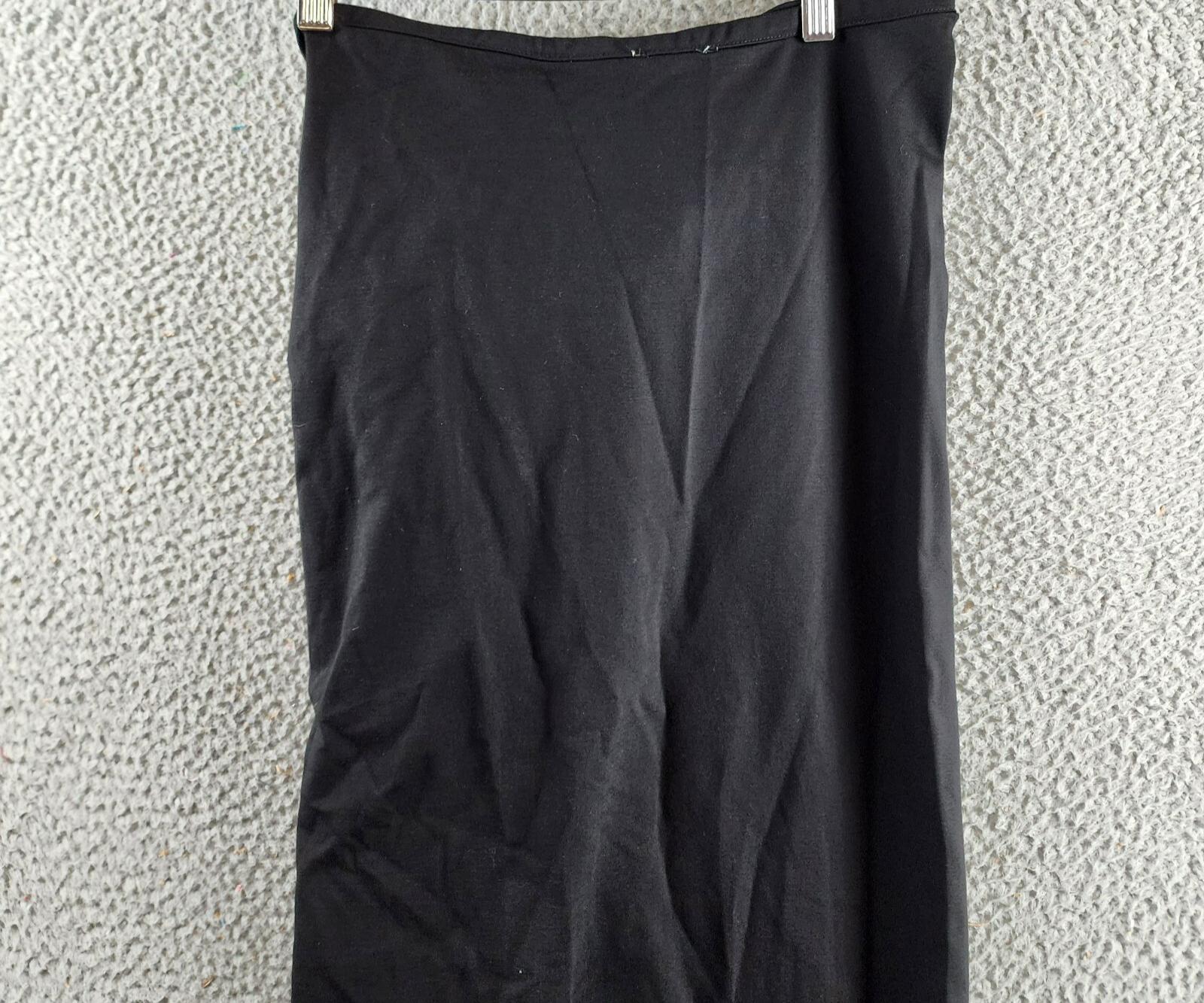 Another Mode Side Slit Rose Applique Skirt Women's L Black Ruched Elastic Waist - Picture 11 of 11