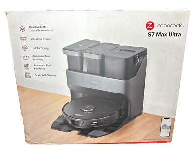 Roborock S7 Max Ultra Robot Vacuum Black New