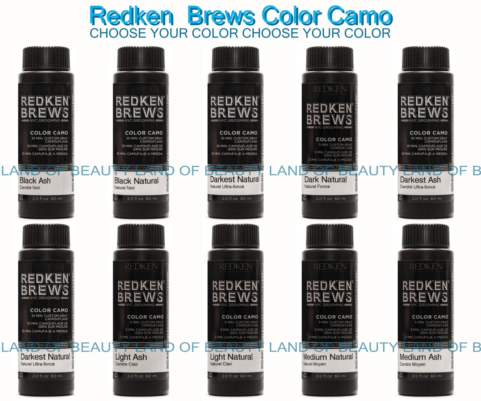 Краска для волос Redken BREWS Color Camo, 5 минут, индивидуальный серый камуфляж, 2 унции (выберите свою)