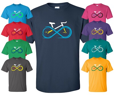 Ride Forever Bicycle T-Shirt cycling bike spin infinity gym workout fitness gift
