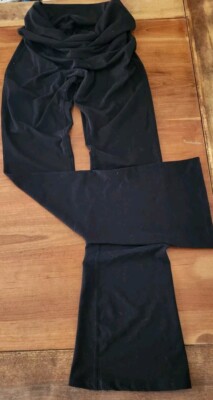 EVOLUTION AND CREATION Foldover Waist Black Yoga Pants Size M