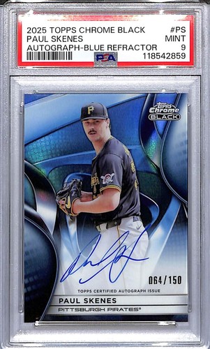 2025 Topps Chrome Black Blue #CBA-PS Paul Skenes PSA 9 MINT