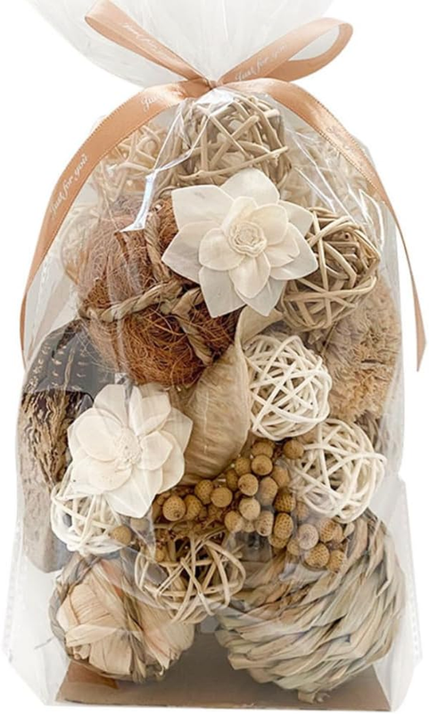 Brown Decorative Balls,Assorted Wicker Rattan Balls,Bowl Vase Fillers for Center