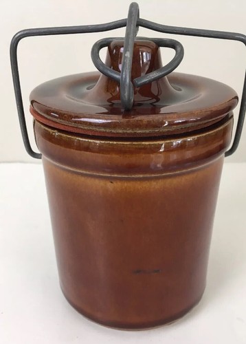 Vintage Brown Ceramic Stone Crock