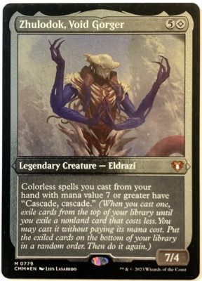 MTG Zhulodok, Void Gorger *FOIL Etched THICK CARD* Commander Masters 0779 NM