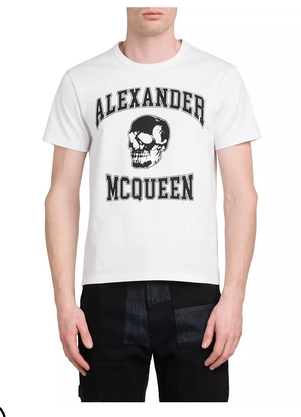 alexander mcqueen Varsity Logo And Skull Cotton T-shirt