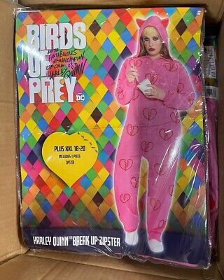 Harley Quinn Birds of Prey Break Up Zipster One Piece Halloween Costume Size XXL