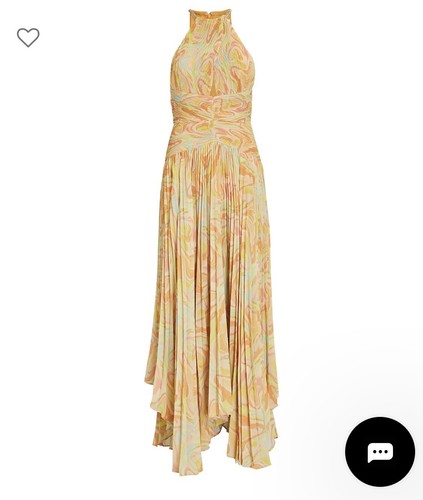Pre-owned Aiifos Grace Tiered Pleated Maxi Dress Size 4 (retail $795) In Multicolor
