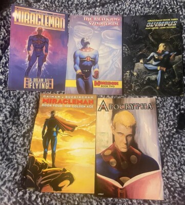 MIRACLEMAN Vol 1-4 & Apocrypha TPB Lot Eclipse Marvel Comics Moore Gaiman OOP