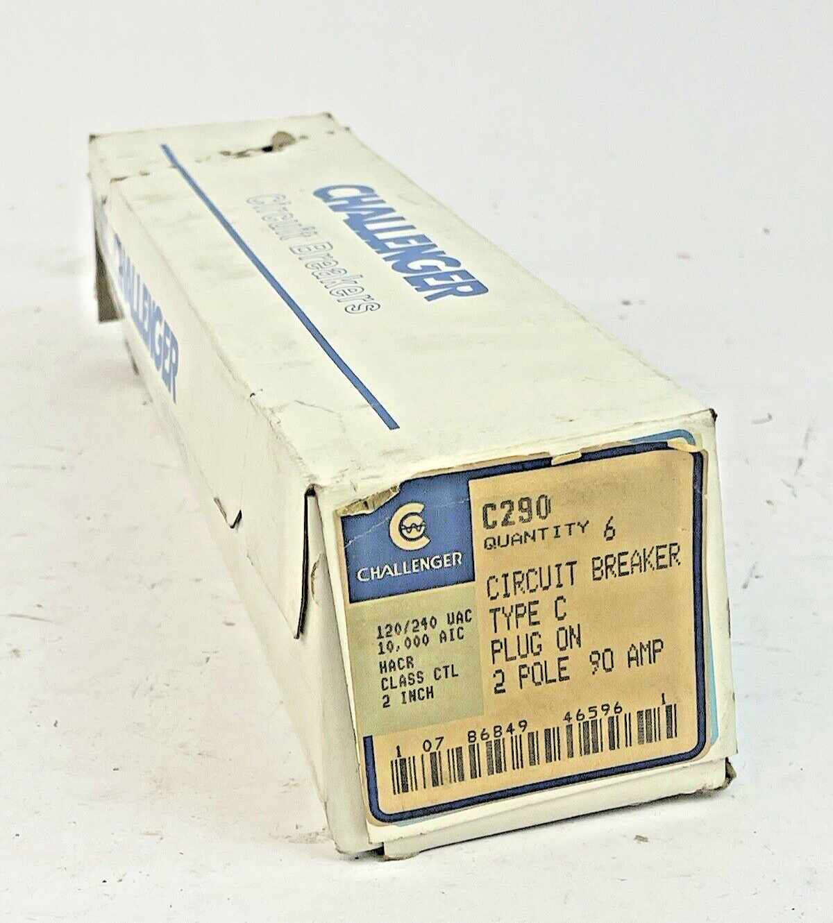 CHALLENGER *BOX OF 6* - C290 - 90A, 2 POLE TYPE C CIRCUIT