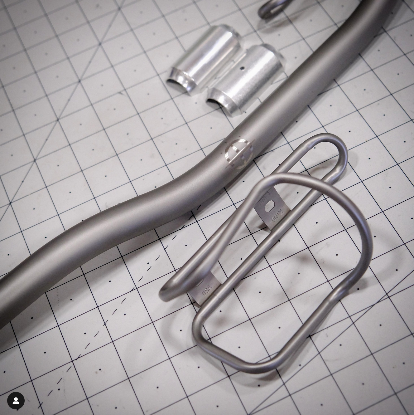 King Cage Titanium Water Bottle Cage - Bead Blasted Satin Moots Litespeed Mosaic