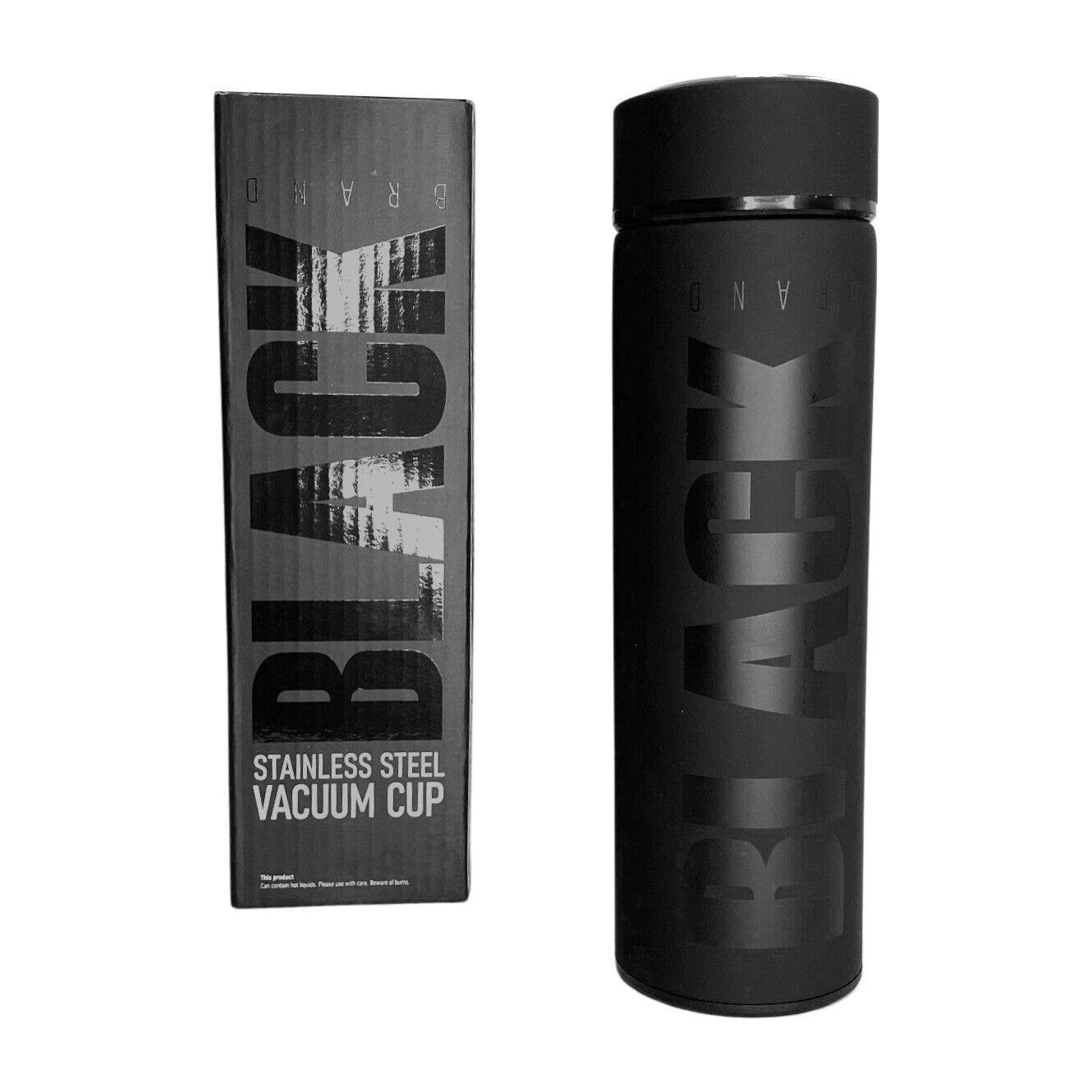 16 oz Vacuum Sealed Steel Thermos Insulated Coffee Cup Travel Mug By BLACK BRAND
