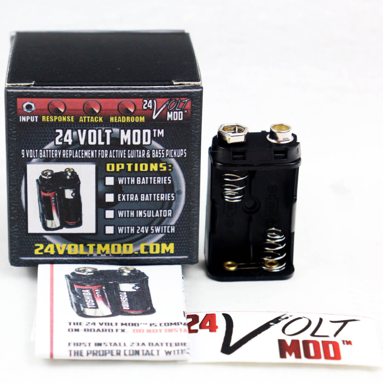 ✅ 24 Volt Mod™ The Original For EMG & Active Guitar Bass Pickup BatteryPack 24V