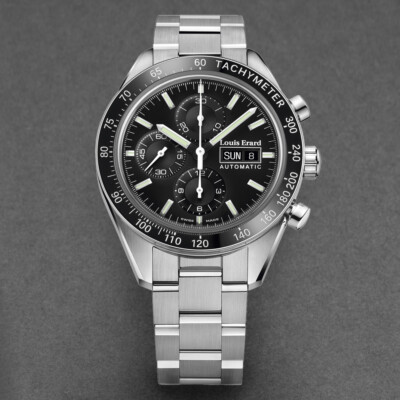 Pre-owned Louis Erard Louiserard Sportive, M, S/s, Blk Chrno-d,s/s-b,m A