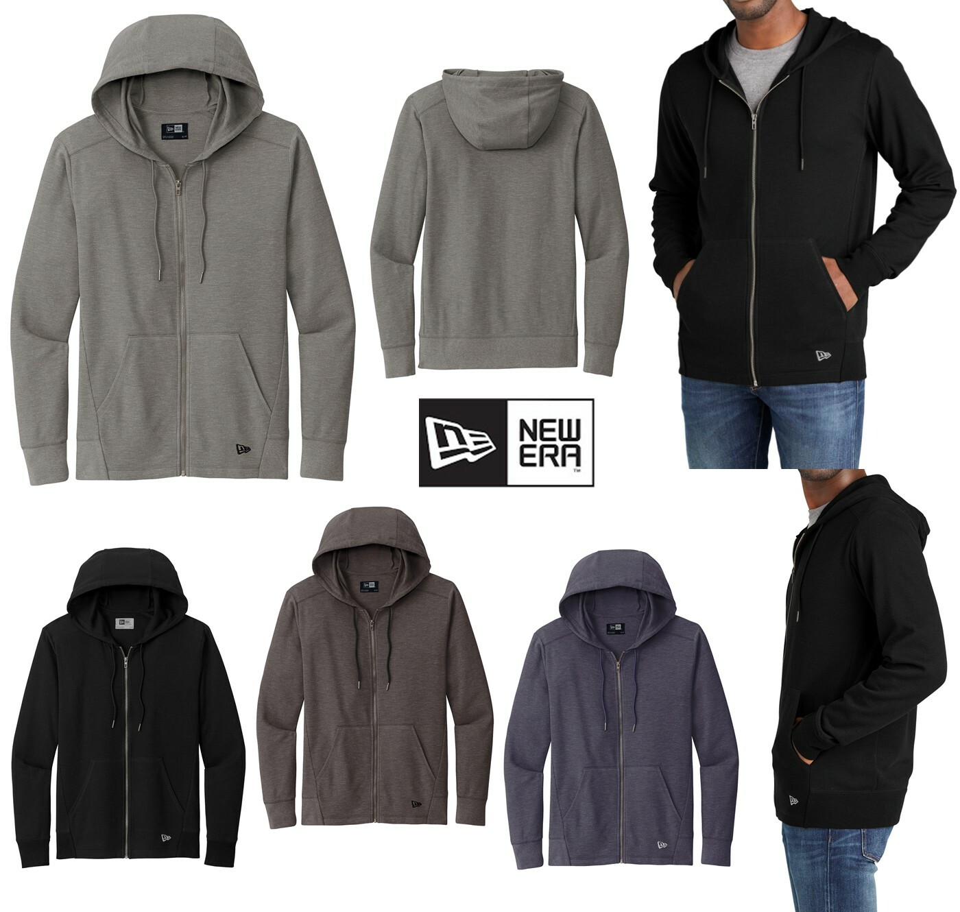 NEW ERA FULL ZIP, LIGHTWEIGHT THERMAL HOODIE, POUCH POCKETS NEW ERA FULL ZIP, LIGHTWEIGHT THERMAL HOODIE, POUCH POCKETS