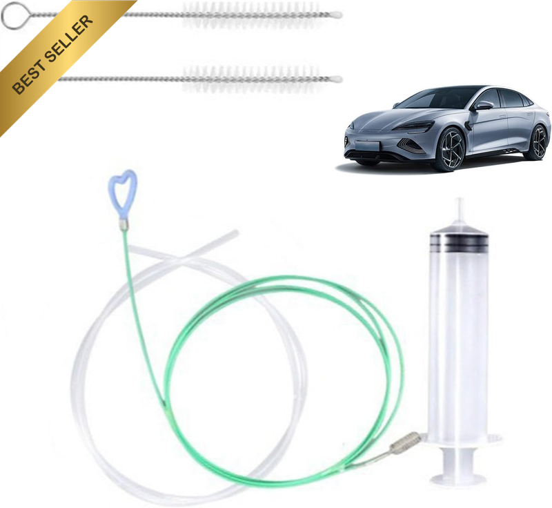 Sunroof Drain Cleaning Tool with Flexible Brush for Car, Removing Debris and Lea