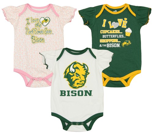 Outerstuff NCAA Infant Girls North Dakota State Bison Набор из трех предметов Creeper Creeper