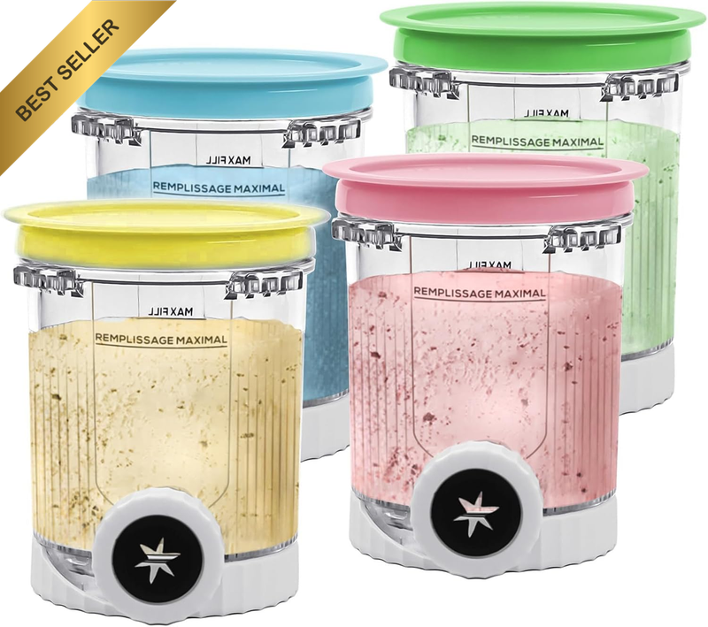 4 Pack Creami Pints and Lids Replacement Compatible with Ninja Swirl by Creami N