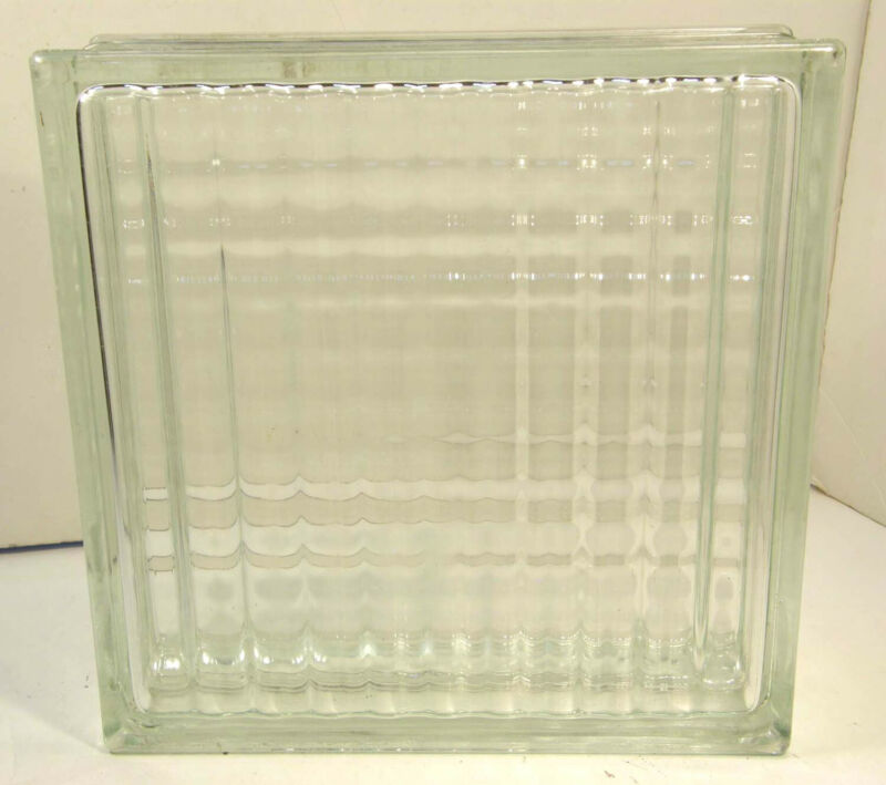 VINTAGE 11 3/4" X 11 3/4" X 3 7/8" ARCHITECTURAL GLASS BLOCK RIBBED PATTERN