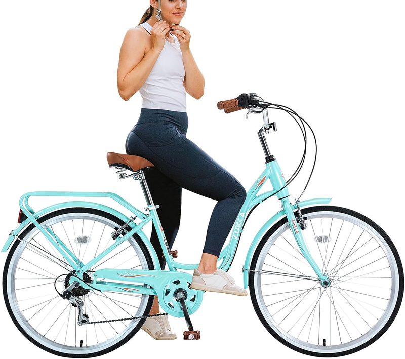 Womens Beach Cruiser Bike 26 Inch Bicycles for Women Adjusta