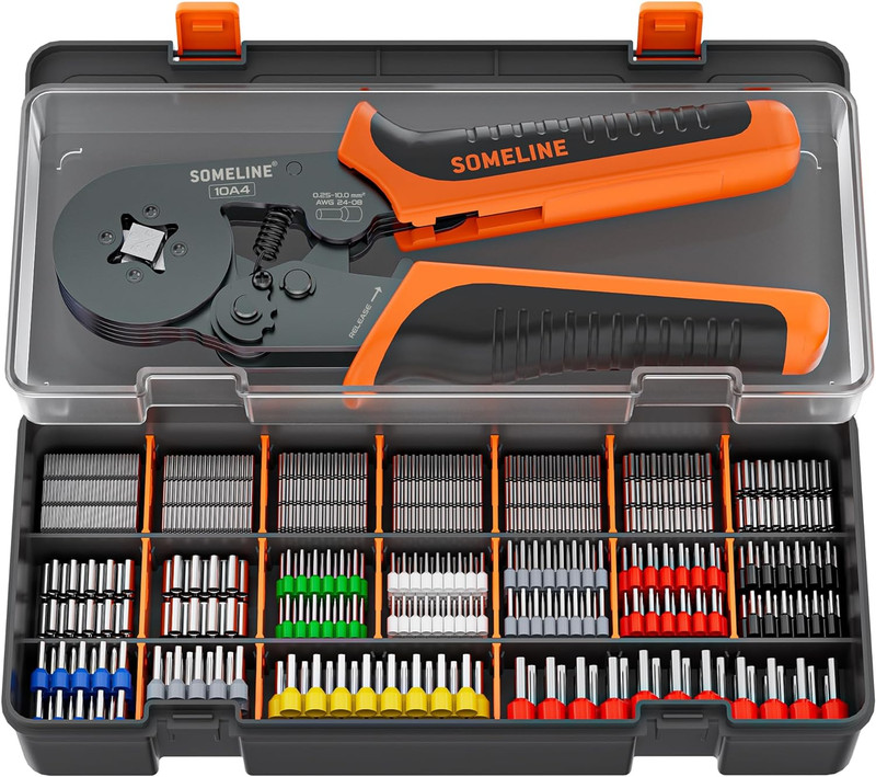 Set Con Pinza Crimpatrice E 18 Tipi Di Capicorda, 0,25-10 MmÂ², Uso Professionale