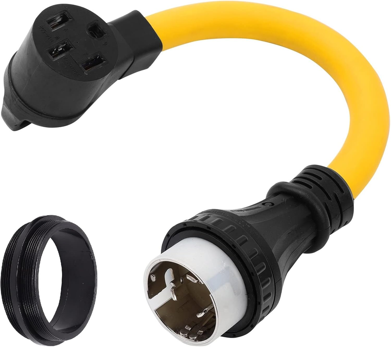 NEMA SS2-50P to 14-50R 120V/240V 50 Amp Marine Shore Twist Lock Male Plug to 4 P