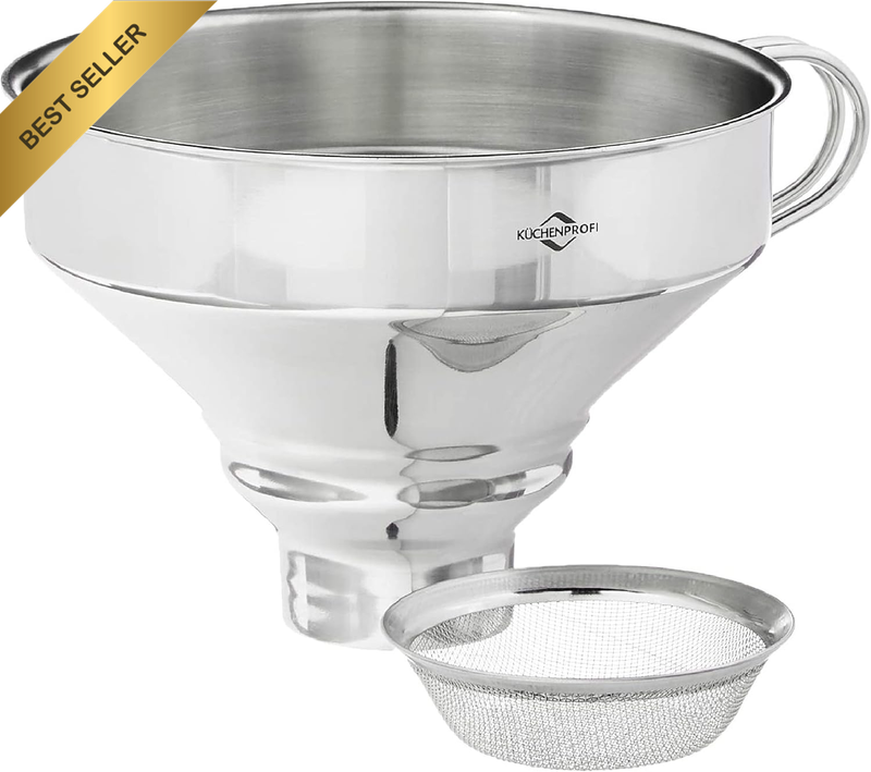 K0920152800 18/10 Stainless Steel Funnel with Filter, Funnel