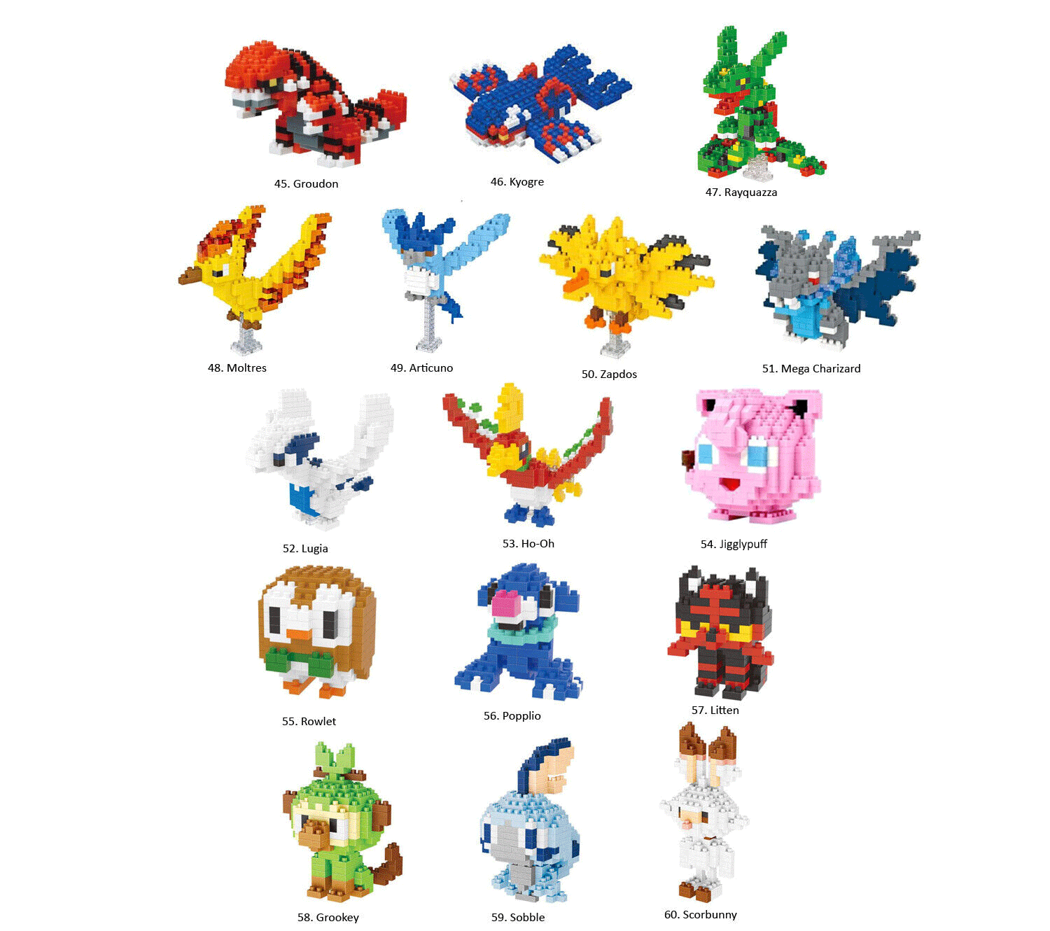 6x Pokemon Of Your Choice w/ Boxes LOZ LNO BLOCK Mini Nano Building Blocks 6x Pokemon Of Your Choice w/ Boxes LOZ LNO BLOCK Mini Nano Building Blocks