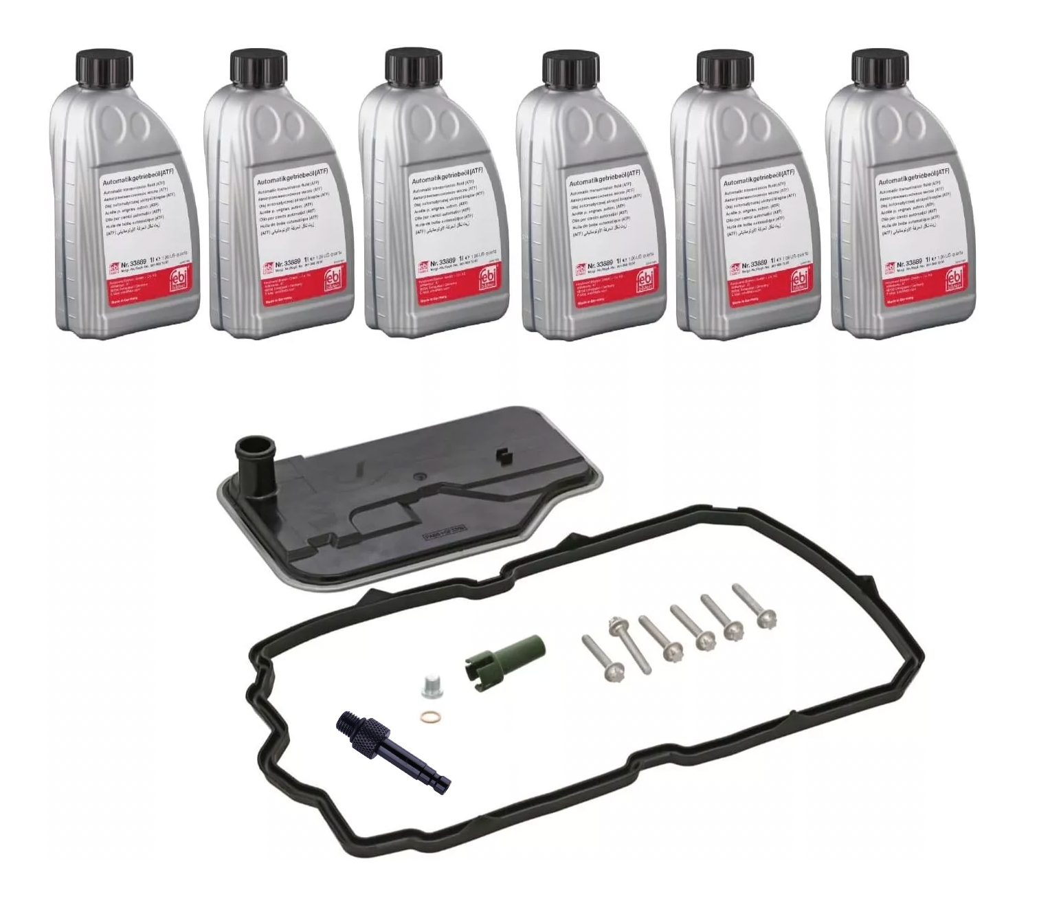 Transmission Service Kit: 6L ATF, Filter, Gaskets, Pan Bolts for Mercedes 2010+