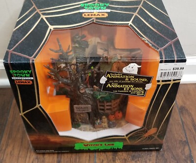 Brand New Lemax Spooky Town WITCH'S LAIR # 45003 RETIRED 2004 Animated 