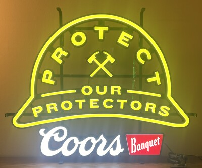 Coors Banquet Beer Protect Our Protectors Motion LED Lighted Sign - NIB